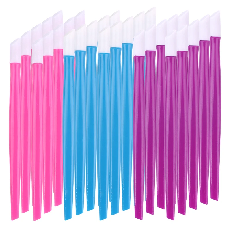 Description Picture 2 of item20Pcs Nail Cuticle Pusher Plastic handle with Rubber Head Sticks  9.7CM Nail  Stickers Pushers Dual-end Remover Manicure Tools