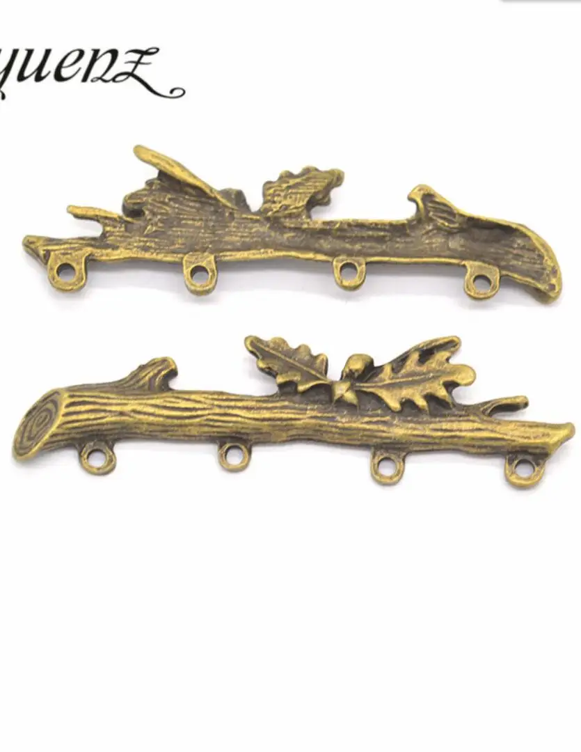 20 Pcs Silver Color Filigree Leaf Branch Charm Connector For DIY Jewelry Making Findings 55*15mm F0401