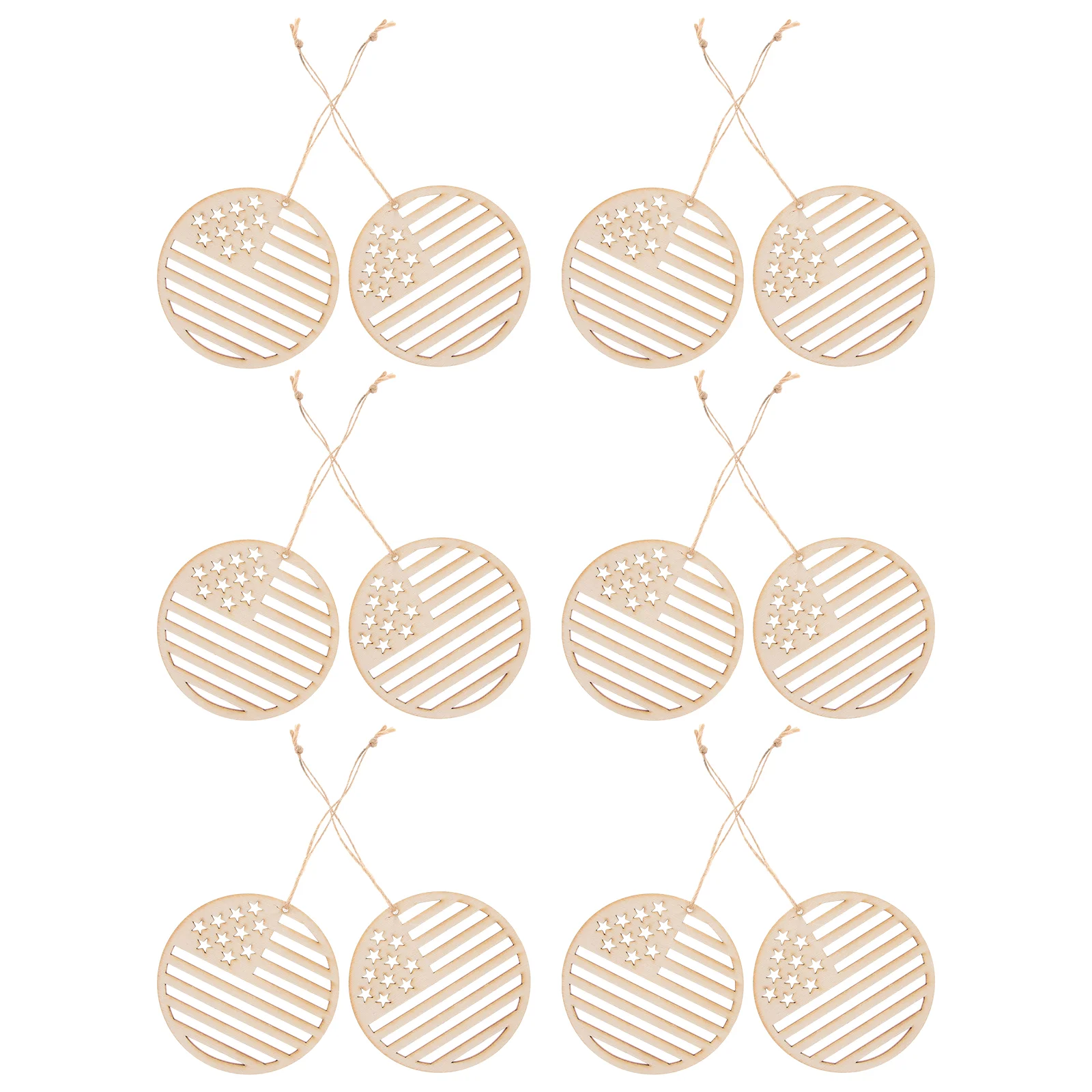 

Independence Day Decorations DIY Chip Cutouts Decorative Wooden Slices Discs Crafts Blank