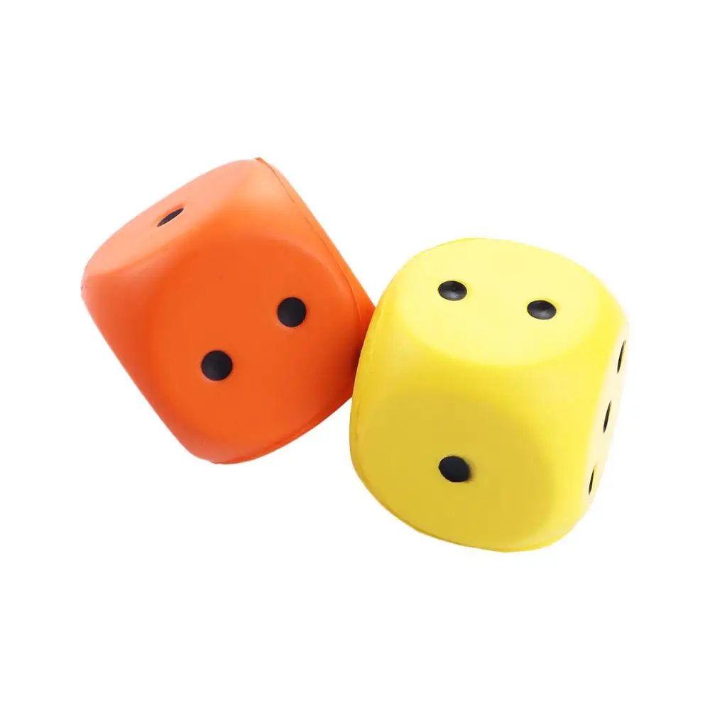 Cognitive Gag  Soft Squeeze Big Dice Solid Color Length 6cm Pressure Relief Anti Stress Sponge Dice Point Dice