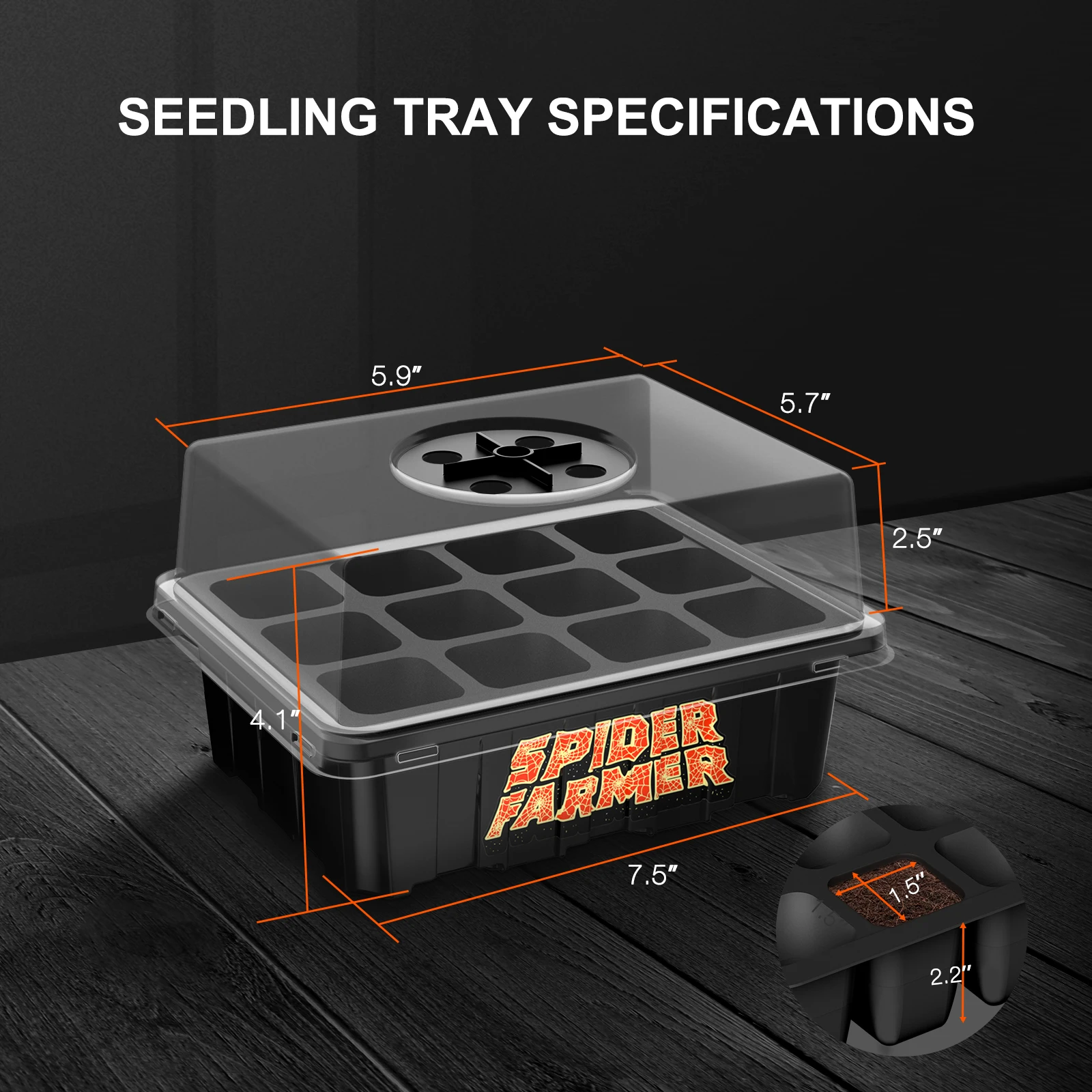 Spider Farmer Seed Starter Trays Seed Starting Kit Plant Growing Trays 4 Packs For Home Indoor Hydroponics Veg Plants