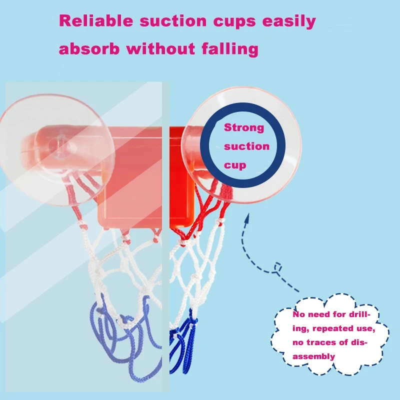 Children Basketball Shooting Toys Baby Bath Toys Suction Cup Shooting Basketball Hoop Paddle Toys Kids Early Education Toys Gift 4
