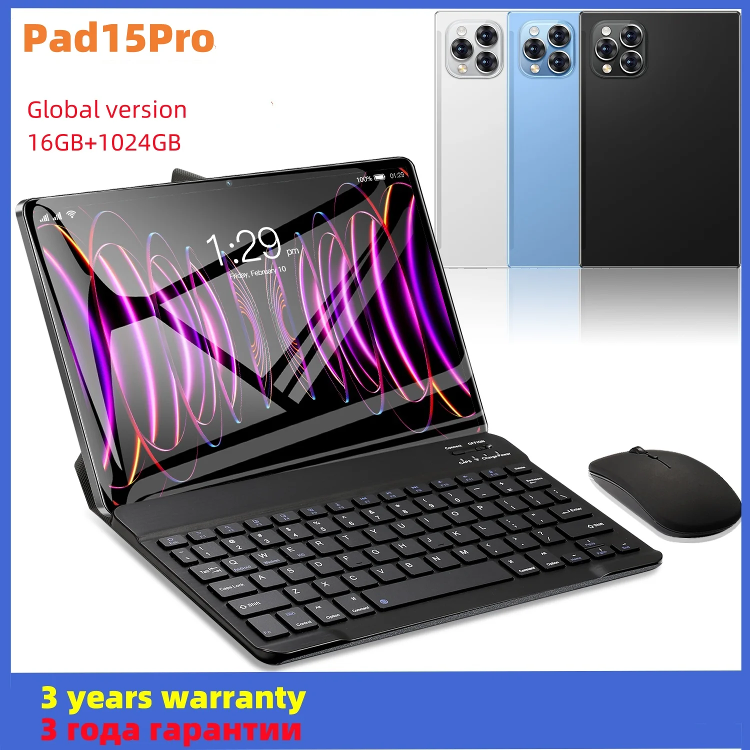 

Global Version Pad15Pro Android Tablet 10.1inch 5G Android 13 16GB 1T 5G Dual SIM Phone Call GPS Bluetooth WiFi Google Warranty