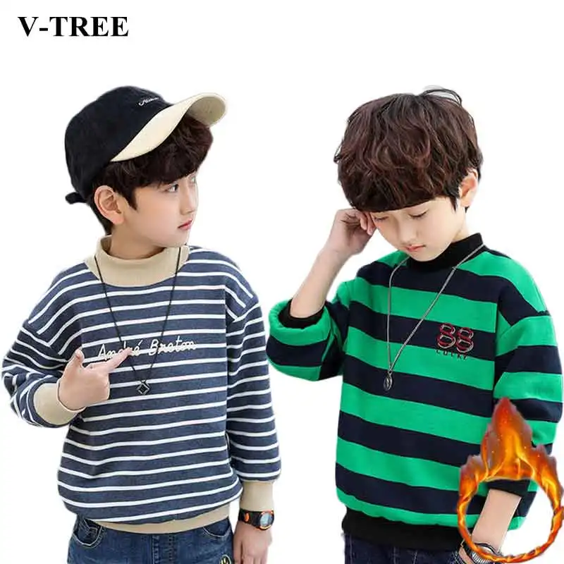 

Winter Children Shirts Long Sleeve Tops For Kids 3-12years Teenager Bottom Warm Boys Outerwear Fleece Baby T-shirts Clothing