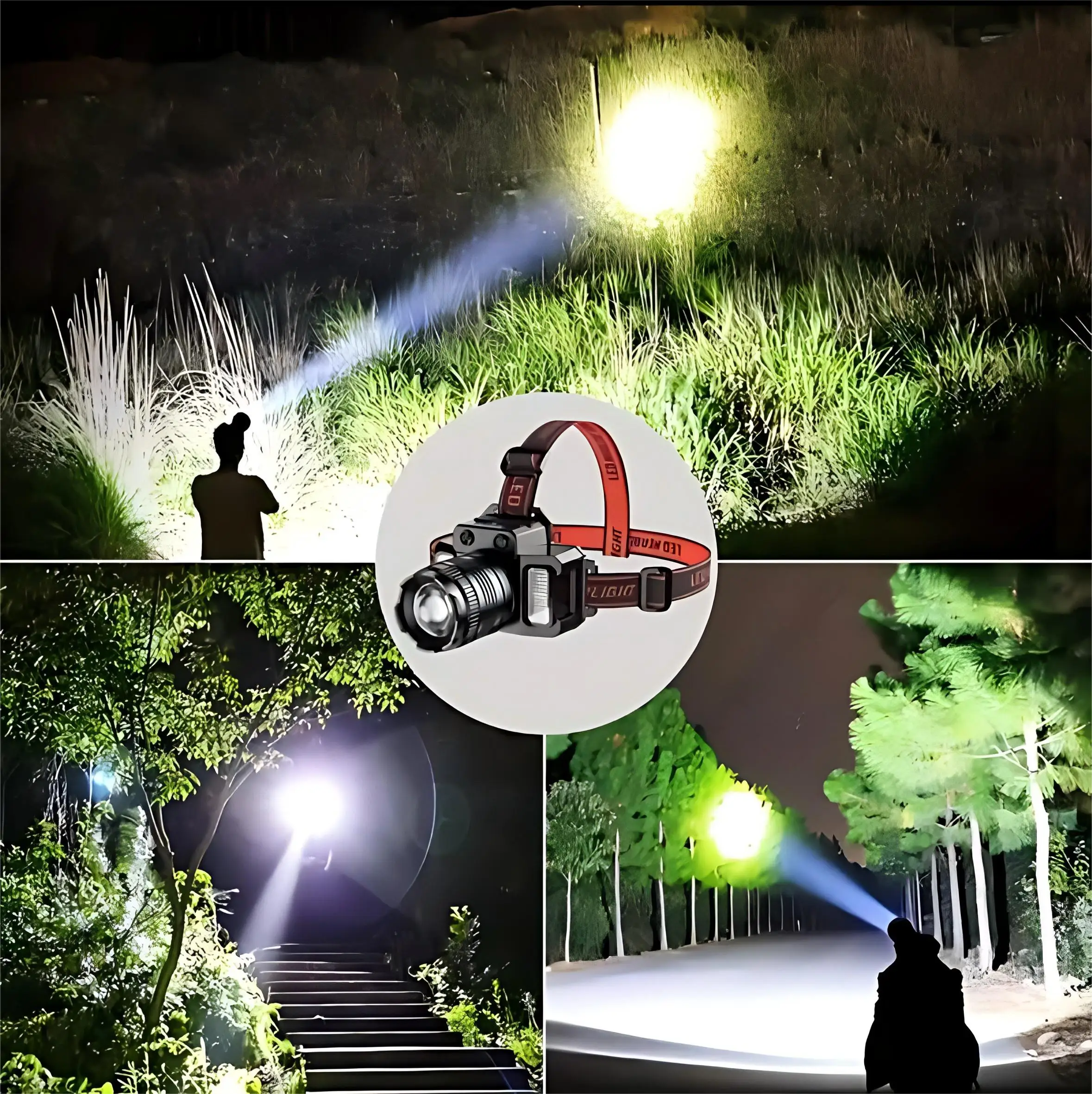 충전식 LED 헤드램프, 7가지 모드 제스처 감지 헤드라이트, 360도 °   캠핑, 하이킹, 낚시용 조절 가능한 초강력 헤드 토치