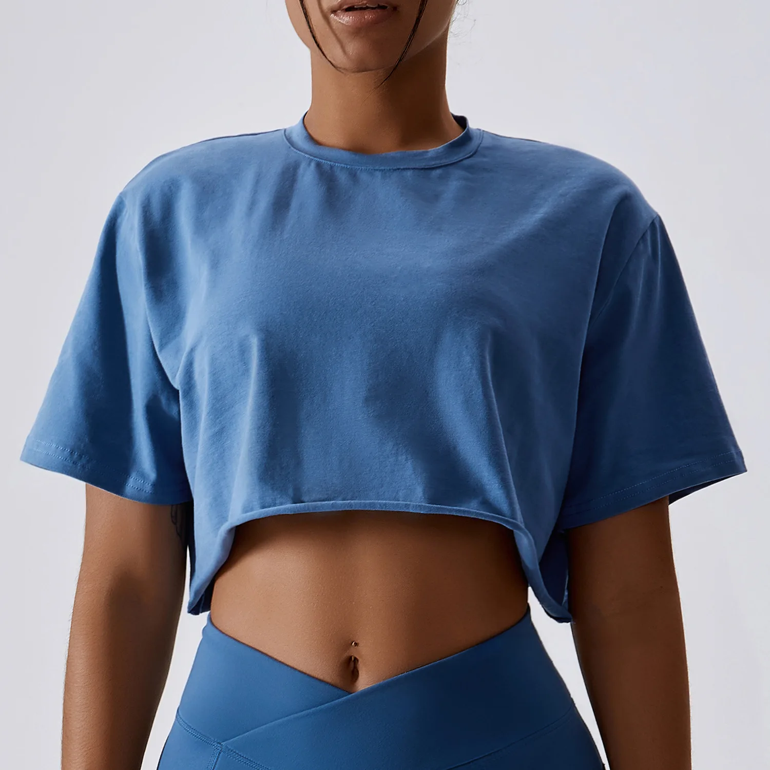 

CHRLEISURE Short Sleeve Yoga Shirt Loose Sports Tank Top Women Fitness Running T-Shirt Breathable Quick Drying Athletic Tee