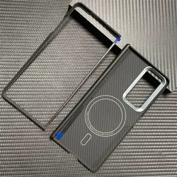 Premium Aramid Fiber Magnetic Case with Lens Guard for Ultra-Thin Foldable Phones (600D Set)