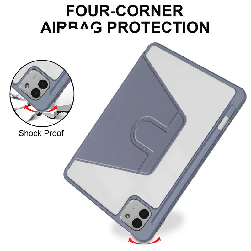360° Rotating Acrylic Transparent Hard Case with Pencil Holder