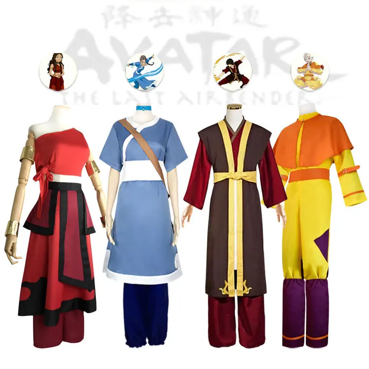 

Anime Avatar The Last Airbender Prince Zuko Cosplay Fire Nation Aang Korra Katara Costume Full Suit Halloween Carnival Clothes