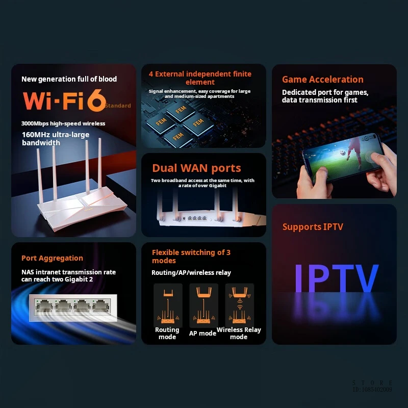 TP-LINK 듀얼 밴드 기가비트 와이파이 6 무선 라우터, AX3000, 4*10, 100, 1000Mbps 적응형 WAN/LAN 포트, 메쉬 네트워킹, TL-XDR3010