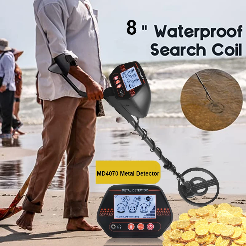 LCD Display MD 4070 Metal Detector Gold Digger Treasure Hunter Adjustable Sensitivity Waterproof Search Coil Detect