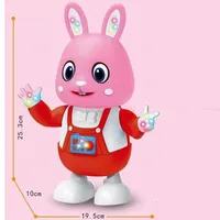 Electric dancing luminous little rabbit toy can sing, dance, dynamic music, cool electric well behaved rabbit toy 2