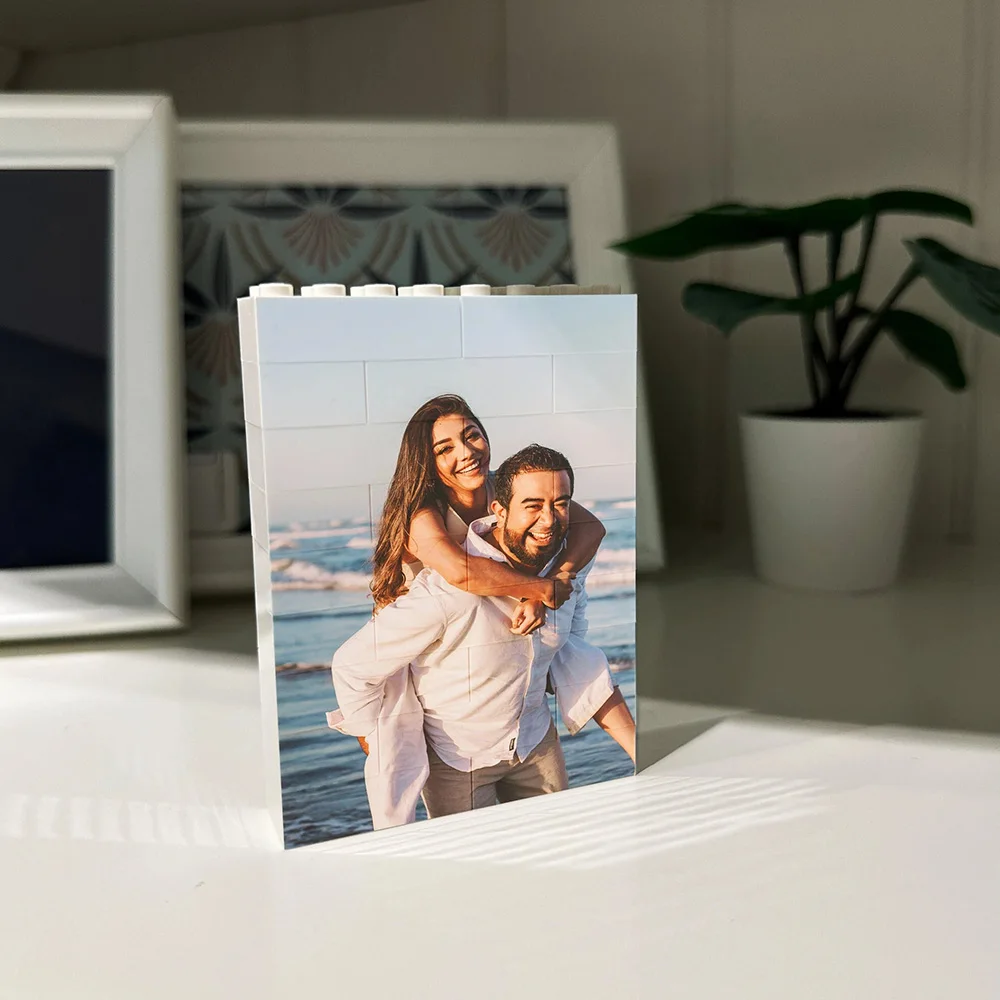 Personalized Portrait Photo Block - Custom Brick-Style Puzzle Decoration Gift