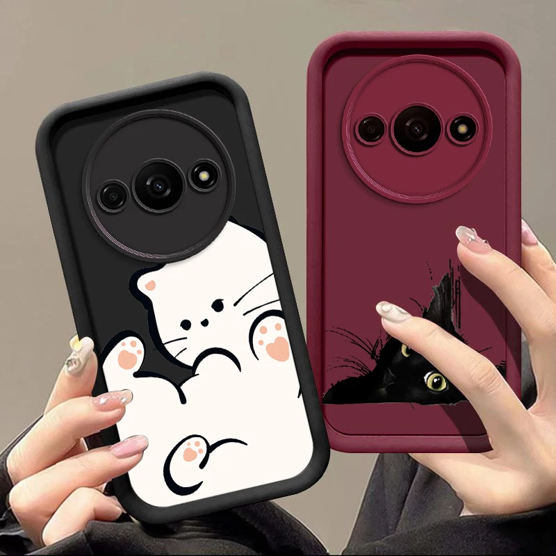 Sleek Black and White Cat Design Phone Case - New Sky Eye Collection