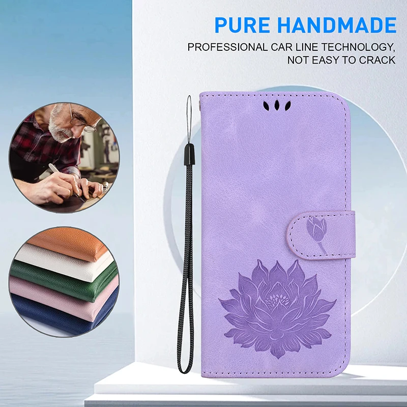 Deluxe Leather Flip Wallet Case with Stand Function - Protective Cover