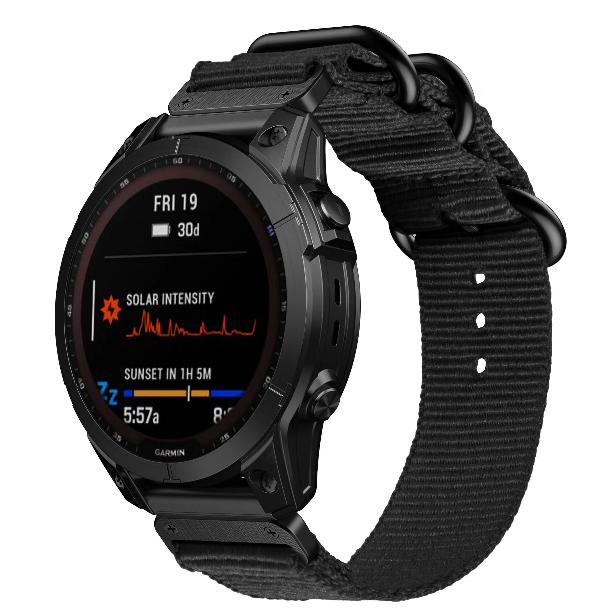 Alça de Liberação Rápida de Náilon com Três Fivela de Metal para Garmin Fenix5 5plus 5x 6pro 6x 7x Instinto Pulseira de Relógio 22 26 mm - Image 2
