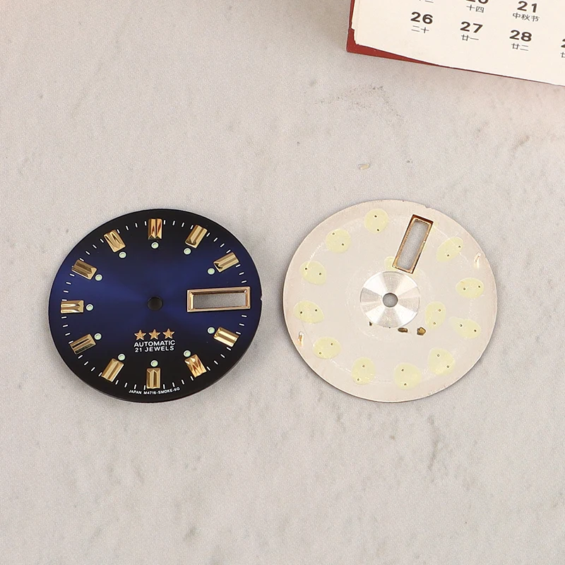 Vintage Dual Calendar Dial with 3 Stars - Men's Watch DIY Accessory