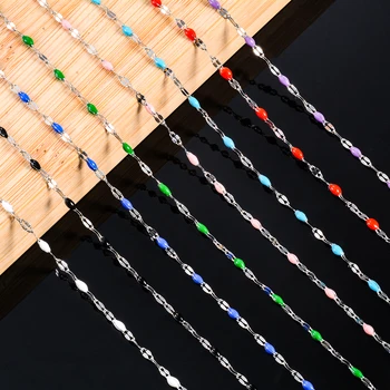 2.5mm Stainless Steel Silver Color Lip Beaded Link Chain Necklace Fashion Jewelry Can Be Customized Length 14-30inch