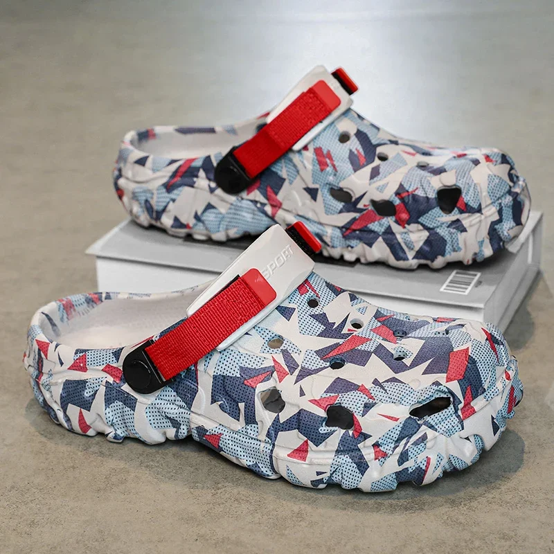 Men's Camouflage Outdoor Clog Sandals - Flat, Plus Size & Versatile Footwear