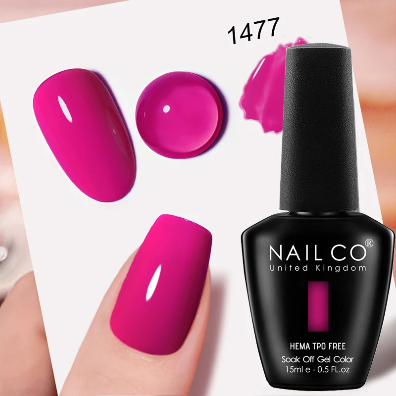 NAILCO Premium Soft Color Gel Polish - Vibrant Semi-Permanent Varnish, HEMA & TPO Free
