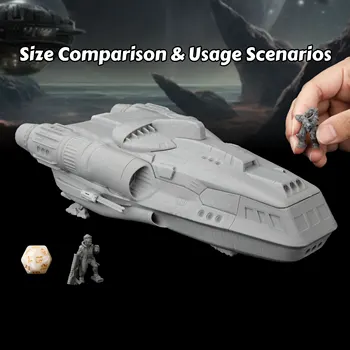 Modello in Miniatura di Navetta Sci-Fi TTRPG – Veicolo di Trasporto Futuristico per Giochi di Ruolo, Strumenti e Dispositivi High-Tech per RPG