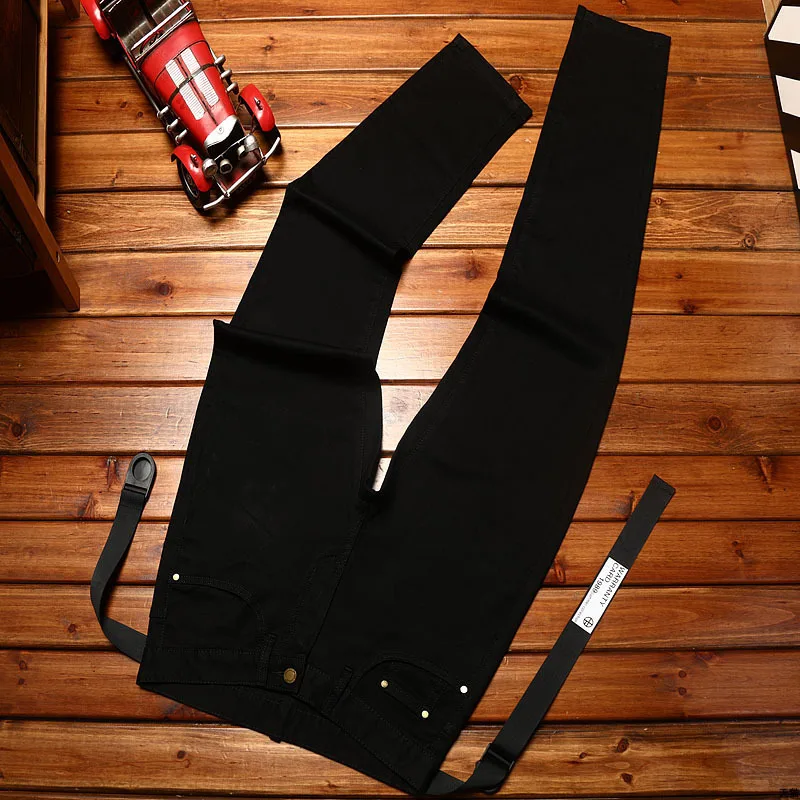 High-End Light Luxury Summer Thin Section Of Men'S Jeans Slim Straight Hundreds Of The Trend Of Casual Elastic Black Cotton Pant 5
