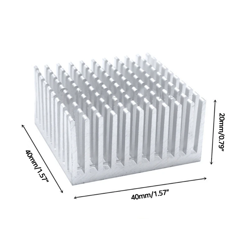 4PCS 히트 싱크 키트 40x40x20mm + 열 전도성 접착 테이프 쿨러 용 냉각 P 용 알루미늄 방열판