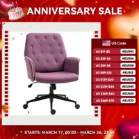 Vinsetto Velvet Home Office Chair, Button Tufted Desk Chair with Padded Armrests, Adjustable Height and Swivel Wheels, Black 1