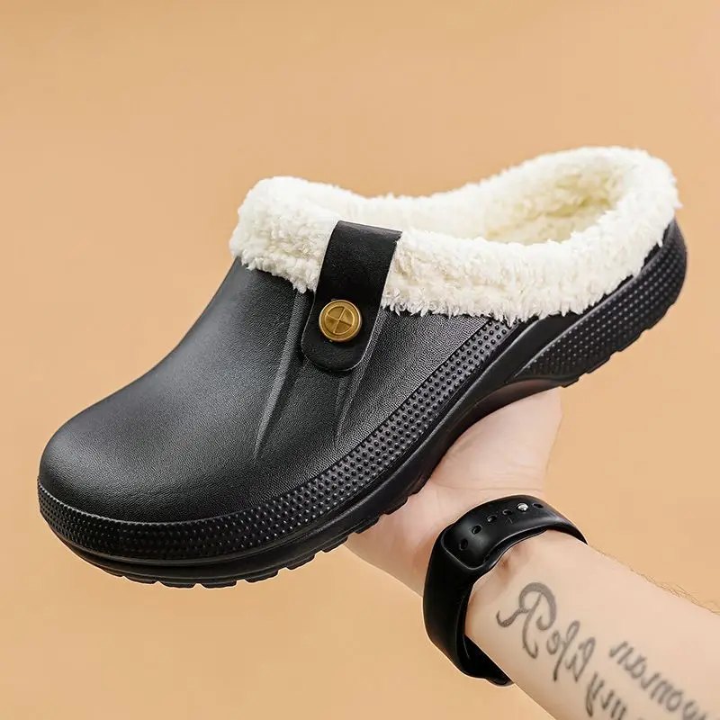 

Winter Men Women Slippers Warm Fur Slippers Concise Couples Soft Indoor Home Cotton Shoes Casual Fluffy Slides Plush Furry Clogs