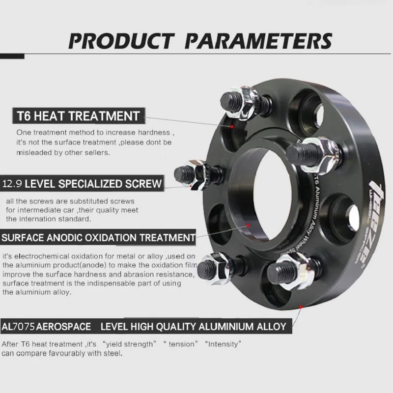 18Pcs Customized Conversion Wheel Spacers Adapters Wholesale T6-7075  5x114.3 5x112 5x100 5x108 5x110 5x120 5x127 5x130 5x139.7