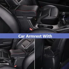 Accoudoir de voiture universel en cuir Pu avec porte gobelet, boîte de rangement, coussin coudé souple, multifonctionnel, mobile, Auto