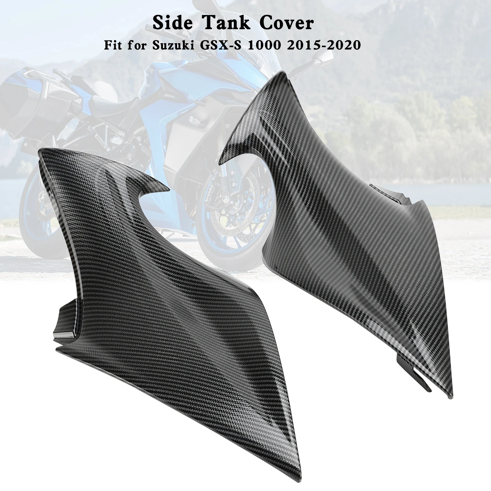 Topteng Carbon Front Side Tank Cover Fairing Panel For Suzuki GSX-S 1000 2015 GSXS1000
