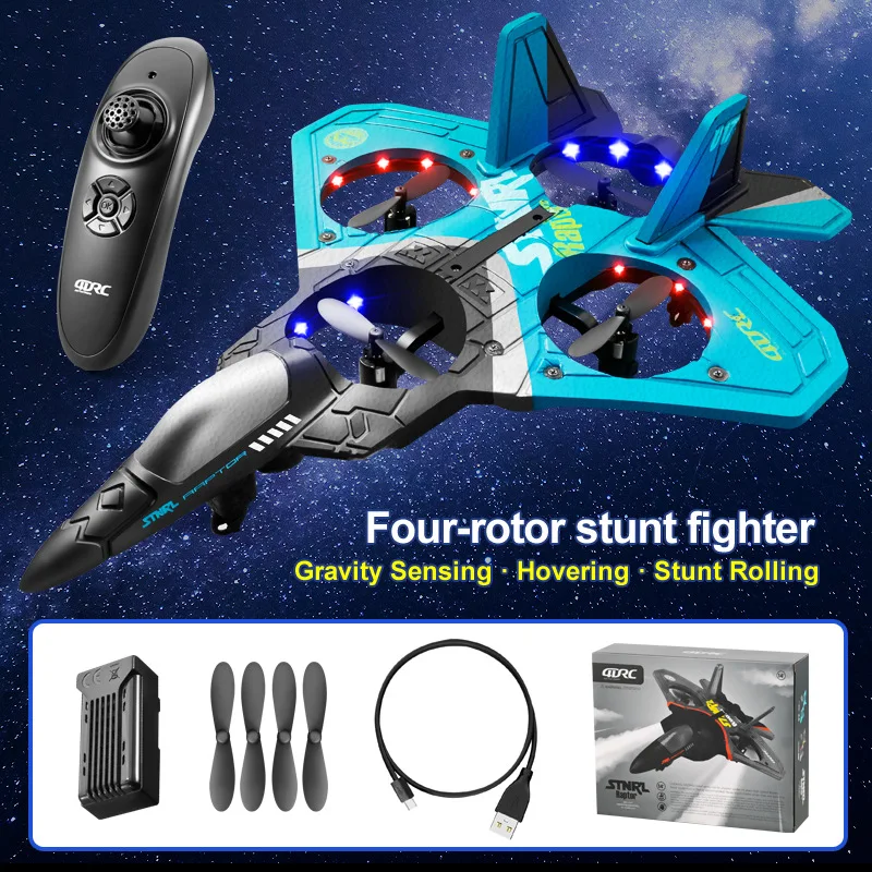 V17 Remote Control Aircraft Foam Drone 2.4g Fighter Model Glider Children'S Toy Helicopter Gravity Sensing Aerobatic Plane