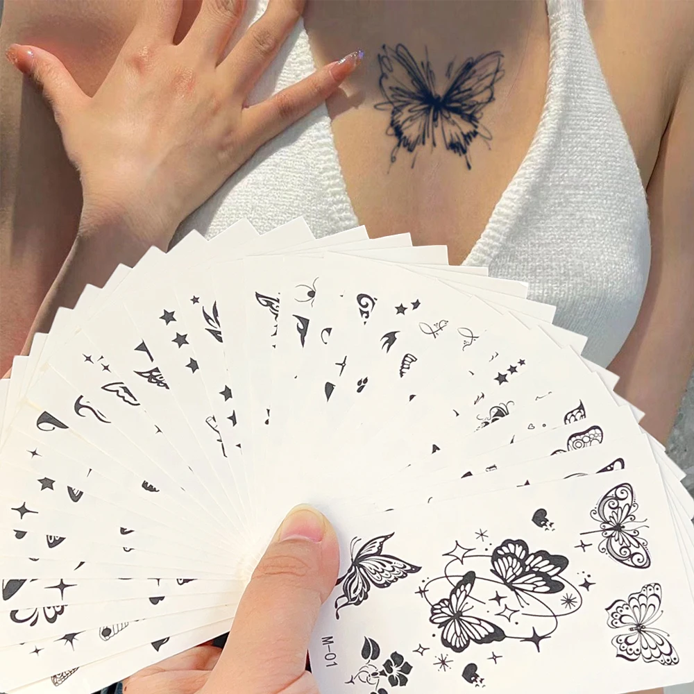 Waterproof Black Butterfly Temporary Tattoos Stickers