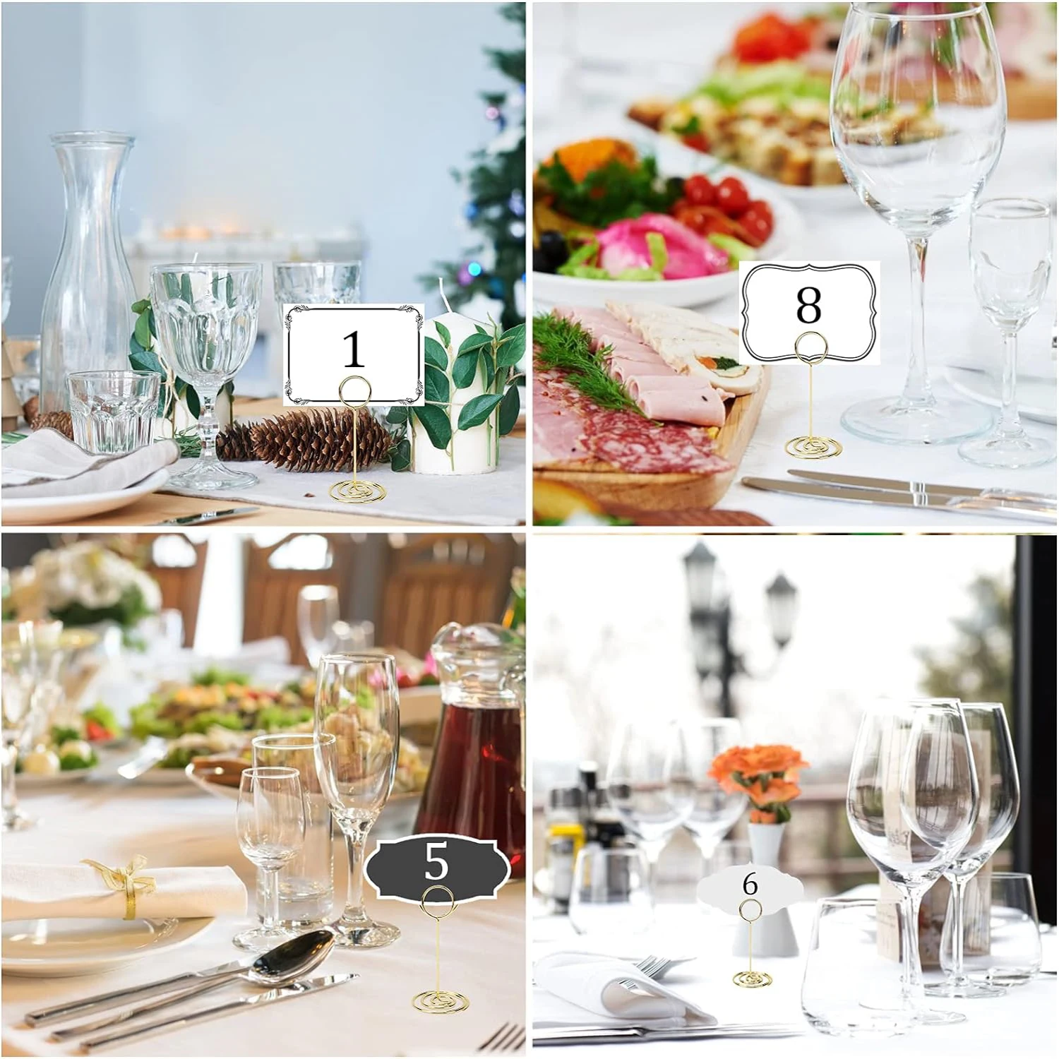 Place Card Holders Table Number Holders Table Sign Stand Picture Memo Note Holder 6/12Pcs for Wedding Birthday Party