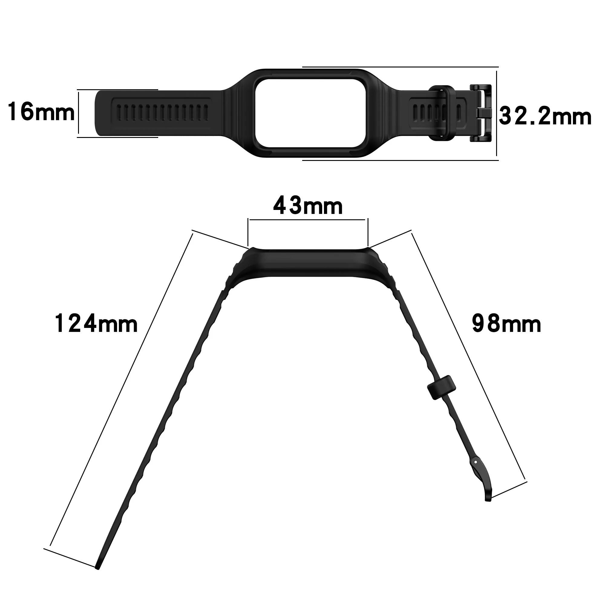 Enhanced Silicone Strap - Durable and Adjustable Single-Color Watchband