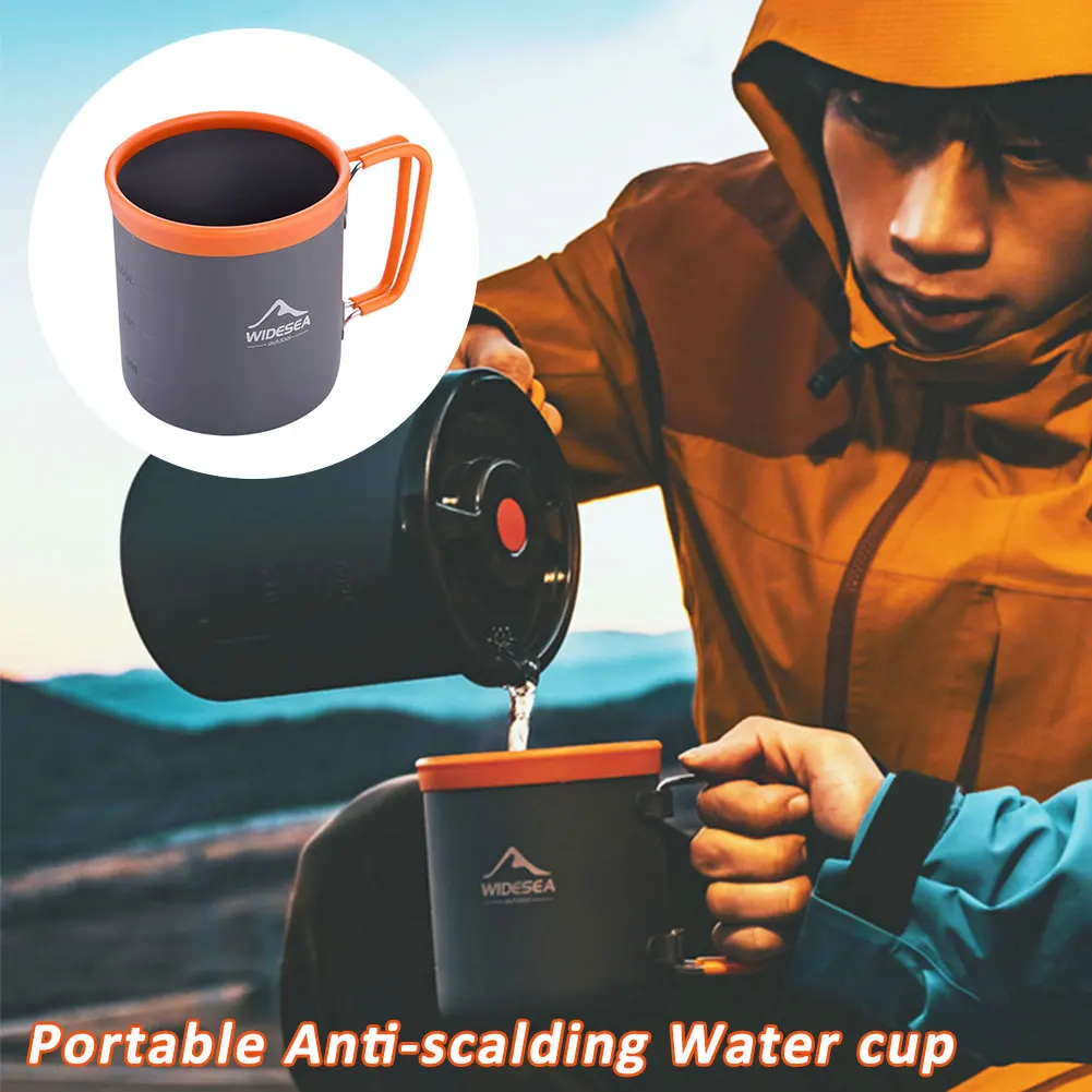 1Pc Camping Aluminum Cup Outdoor Mug Tourism Tableware Picnic Cooking Equipment Tourist Coffee Drink Camping Cup Trekking Hiking