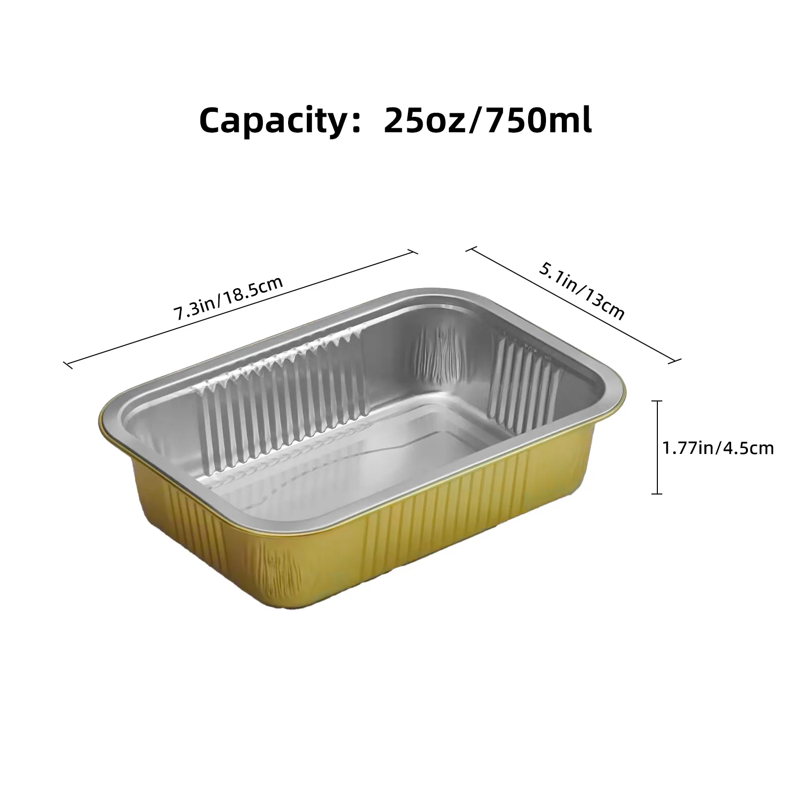 30PCS Rectangle Aluminum Pans Extra Heavy Duty Disposable Aluminum Foil Baking Pan AirFryer Double Thick Tin Foil Food Container