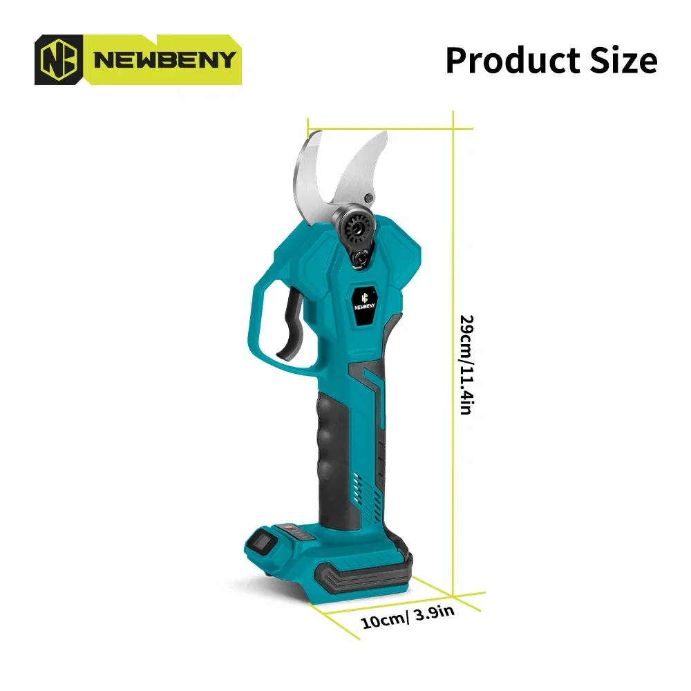 NEWBENY 30mm Brushless Electric Pruning Shears 4 Gears Cordless Multifunction Garden Tree Beautify Tools For Makita 18V Battery