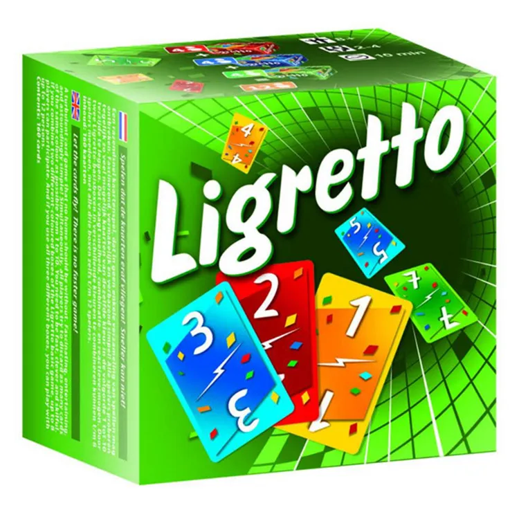 LIGRETTO Four Color Leisure English Cards Board Game LIGRE GAME Adult Party  Children's Educational Toys Card Game