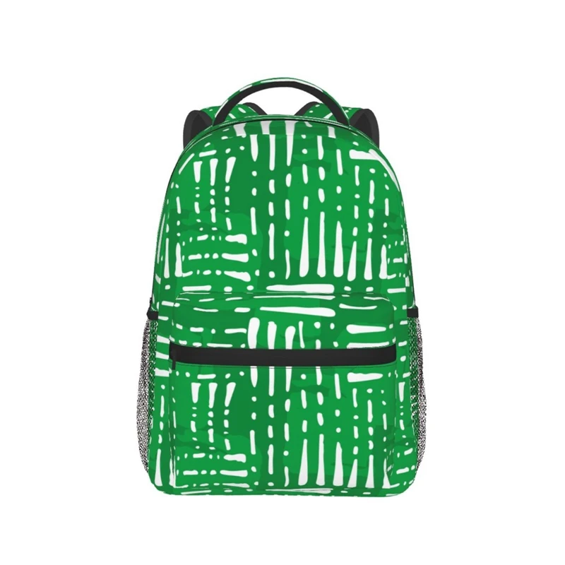 BYMONDY Unisex Lightweight Backpack Fashion Green Geometry Daypack Bags Men Women School Travel Notebook Large Capacity Rucksack