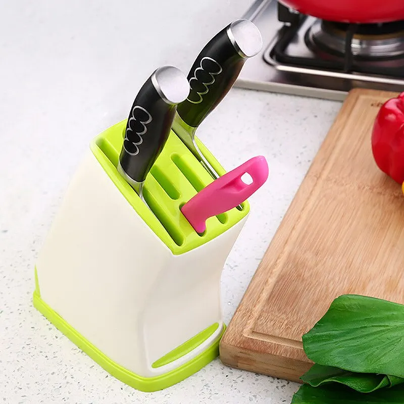 1pc MultiFunction Durable Kitchen Plastic Knife Stand Holder Storage Drainage Cutlery Rack Organizer knife holder