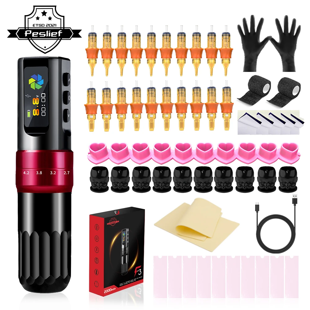 

Tattoo Pen Cartridge Wireless Tattoo Machine Kit Beginner Rotary Machine Type Machine Kit Complete Tattoo Kit Tattoo Supplies