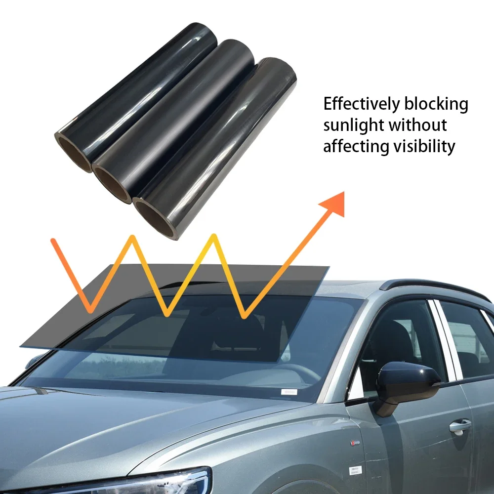 Auto Windschutzscheibe Sonnenschutz Aufkleber Anti-UV-Schutz Schwarz Film Frontscheibe Sonnenschirm Band für Auto Zubehör Sommer Liefert – Detail 2