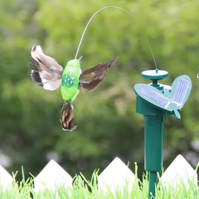 1 Százalék Napenergiával Működő Repülő Toll Szárny Hamis Kolibri Udvar Kerti Díszdekoráció - Image 3