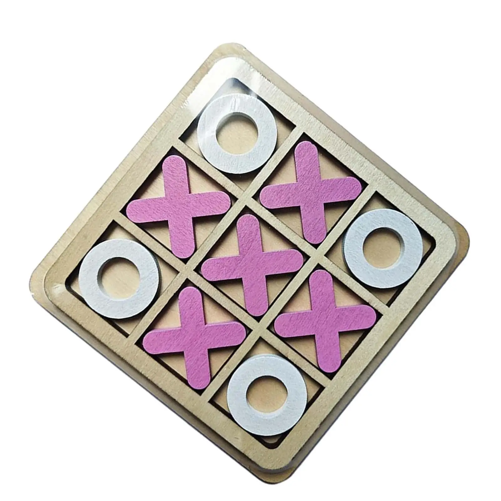 Wooden Tic TAC Toe Game Educational Toys Classic Leisure Intelligent Hand Crafted XO Chess Board Game for Kids Adult Living Room