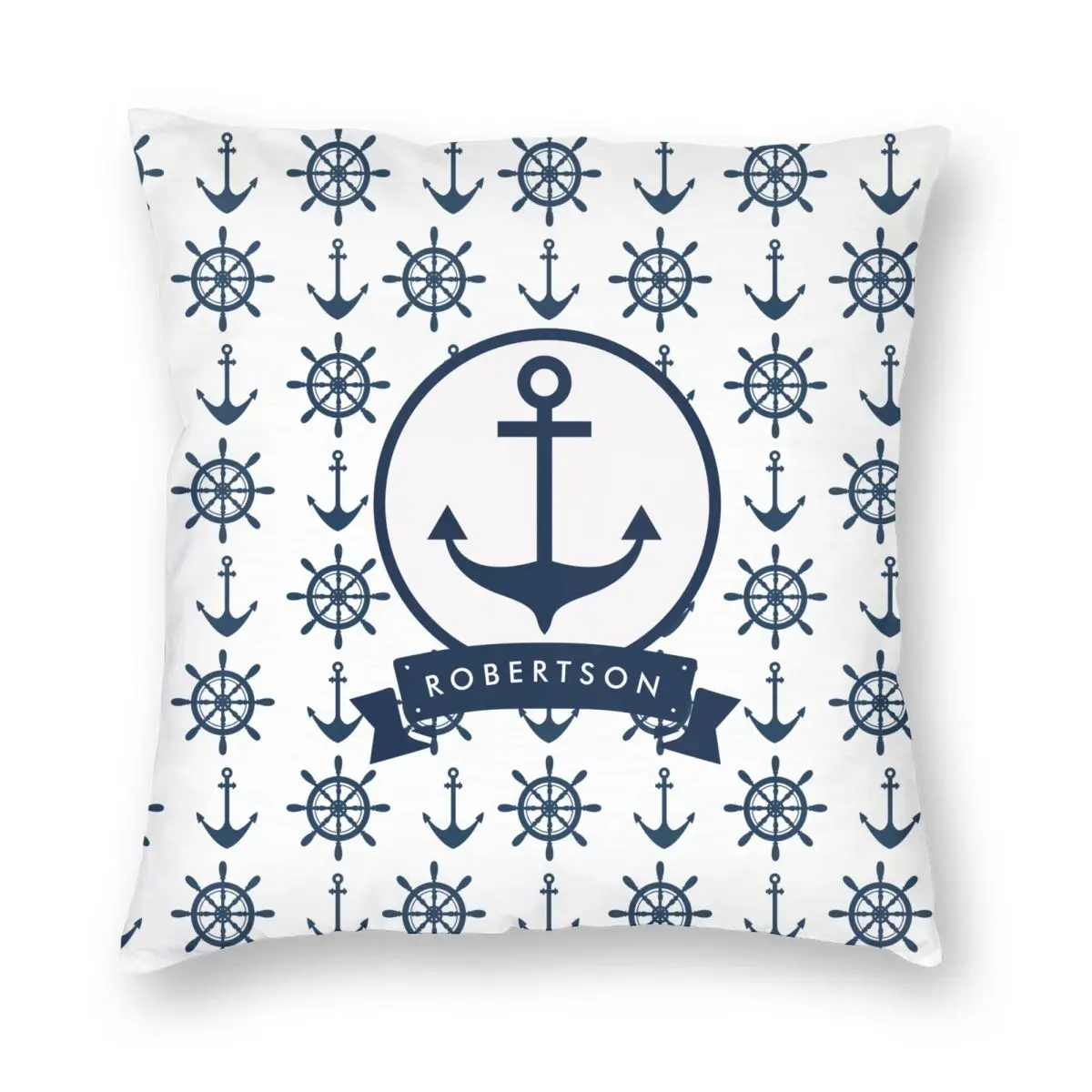 

Nautical Anchor Family Name Blue Beach Pillowcase Cushion Cover Decorative Custom Throw Pillow Case Cover Home Drop Shipping