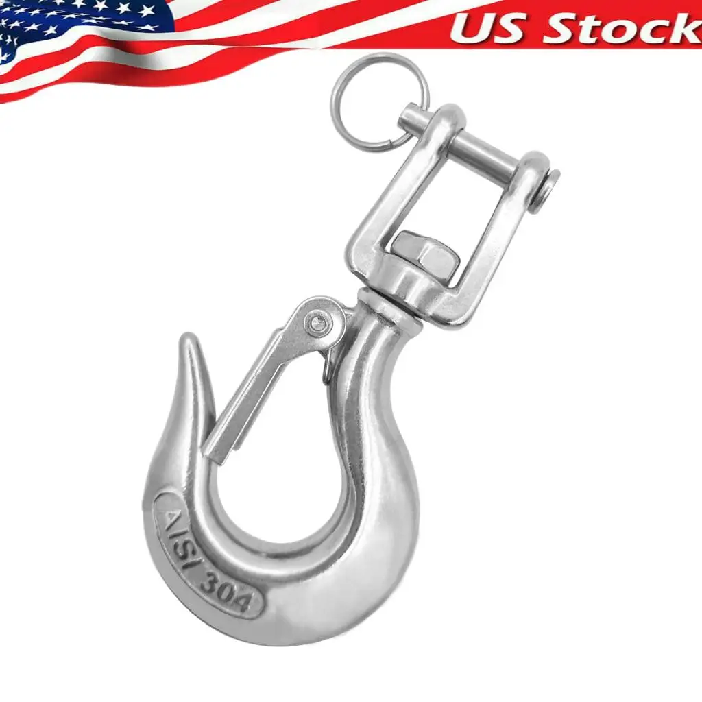 Stainless Steel Clevis Hook for Winch Rope with Traction Strap