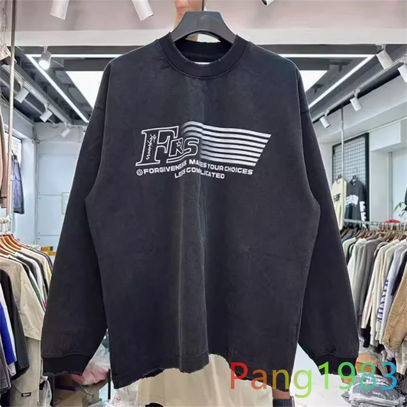 

Промытый Креативный логотип, футболка с длинными рукавами для мужчин и женщин, высокое качество, тяжелая ткань, топ, футболка оверсайз