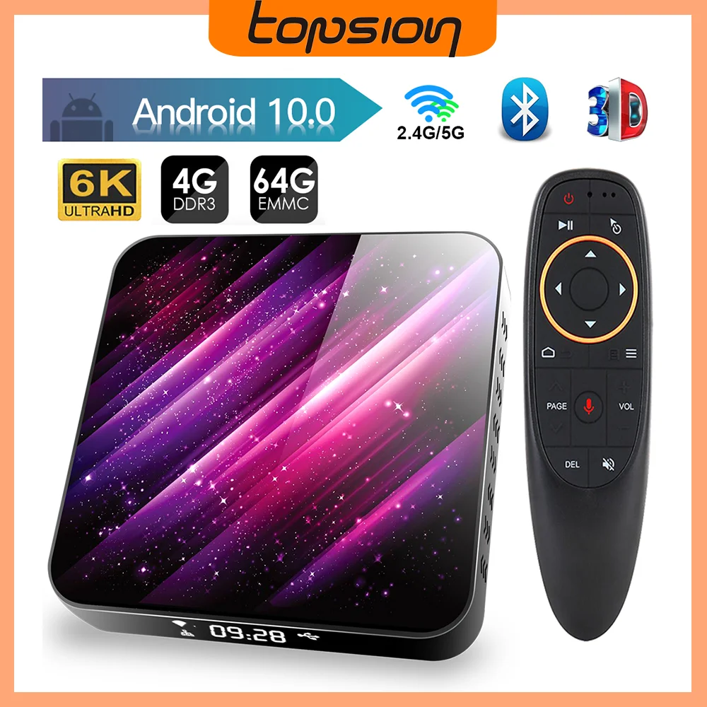 Tv Box Android 10 2.4g&5.8g Wifi H616 Bluetooth Media Player 4k 3d